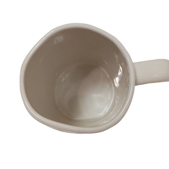 Rae Dunn Oversized Cup " NICE " Coffee Mug Tea WHITE Farmhouse Oversized Artsy - Picture 5 of 13